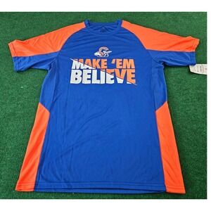 Augusta Sportswear Make Em Believe Adult M‎ Blue Orange Raglan T Shirt